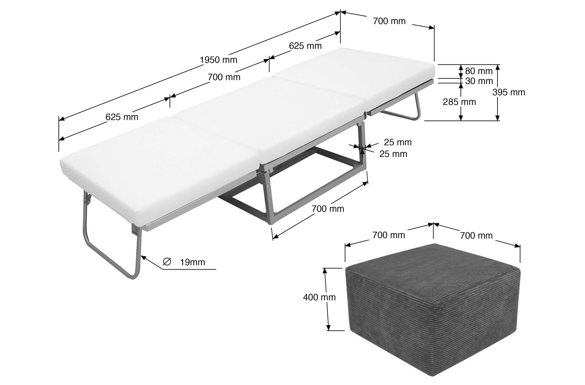 Puf convertible en Cama - Imagen 6
